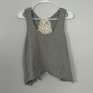 Grey tank top with open back